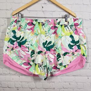 Athletic Shorts Women Plus Size XXL  Multicolor Vibrant Colors Gym Run Lined Dry